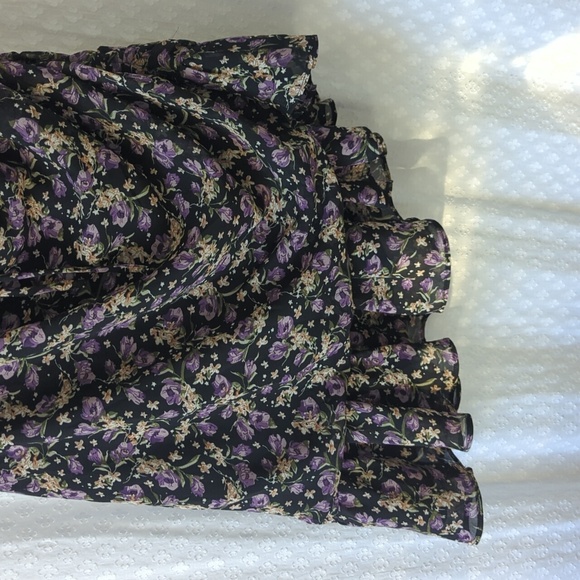 Astr Asymmetrical Floral Dress in Black and Purple Ditsy Print Women's XL - Picture 7 of 9